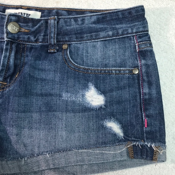 VS PINK denim short shorts size 4 nice - Picture 6 of 8